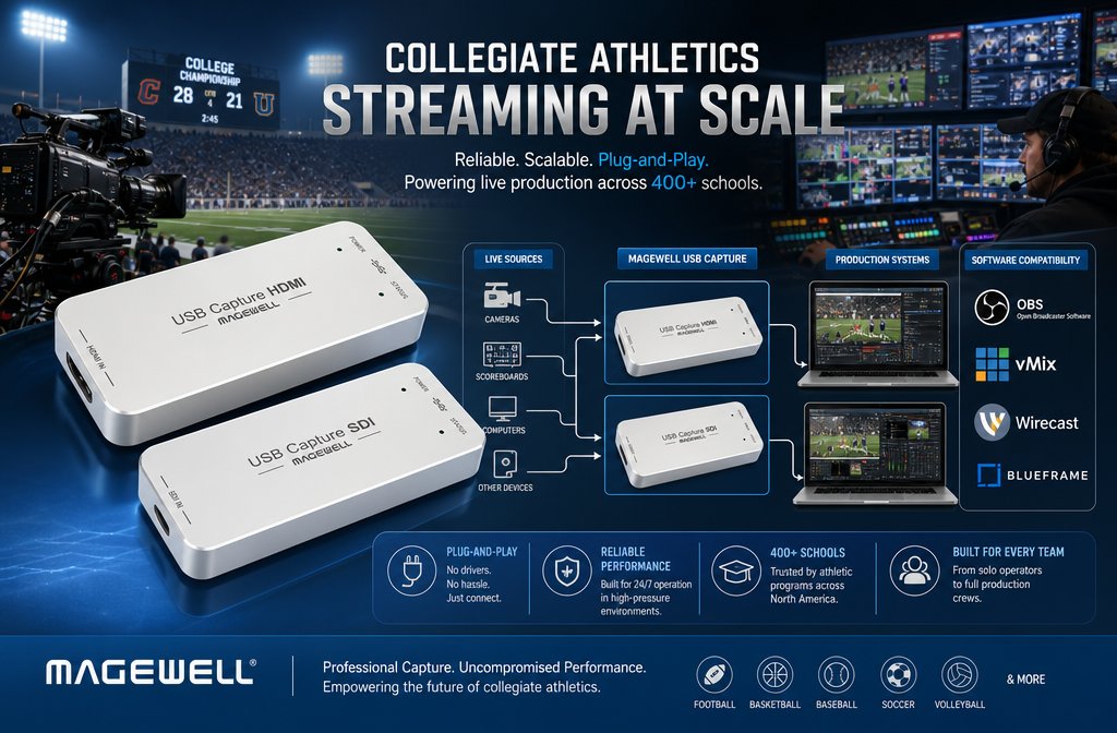 Stretch Internet — Collegiate Athletics Streaming — Magewell case study